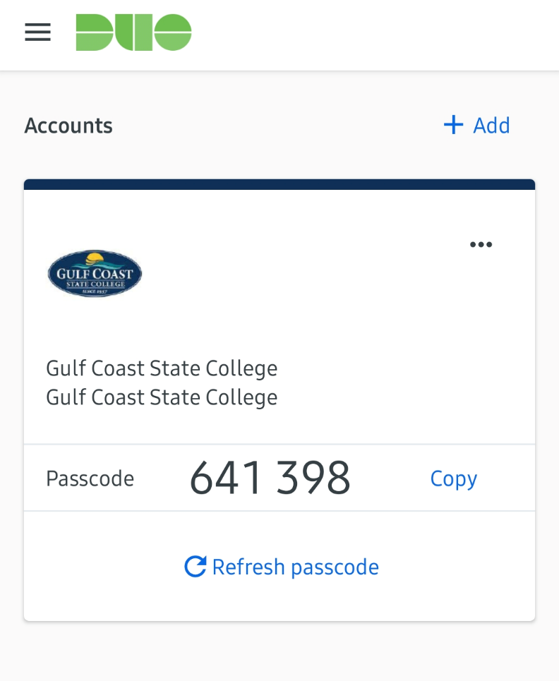 Accounts Passcode for Gulf Coast State College