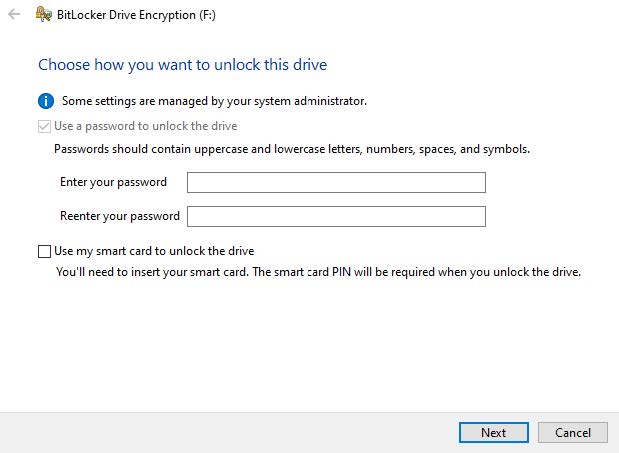 Choose how to unlock this drive