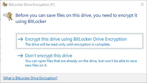 Encrypt this drive using BitLocker Drive Encryption