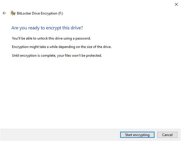 Are you ready to encrypt this drive?