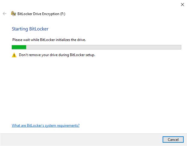 Starting BitLocker