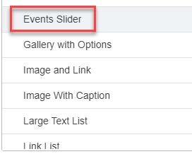 Image showing Select Events Slider