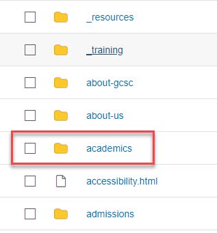 Image showing academics folder