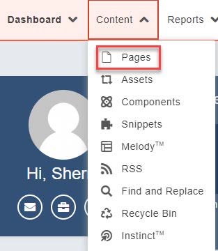 Image showing Change Content to Pages