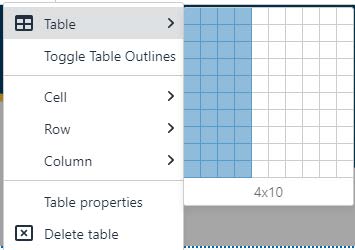 Image showing Add table