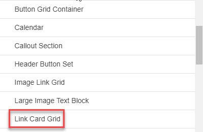 Image showing Select Link Card Grid