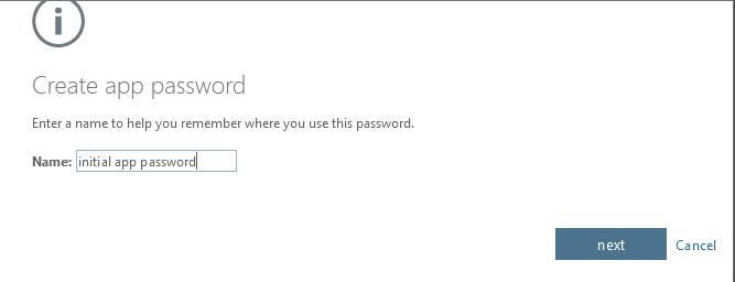 Initial app password
