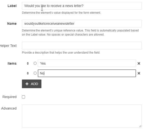 Image showing Radio buttons