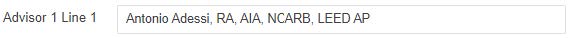 Image showing Advisor 1 Line 1  input field