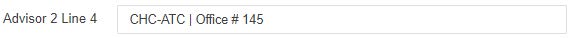 Image showing Advisor 2 Line 4  input field
