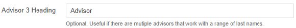 Image showing Advisor 3 Heading  input field