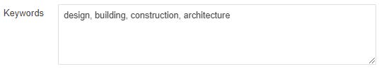 Image showing Properties Keywords input field