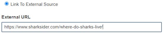 Image showing Links to external sources input field