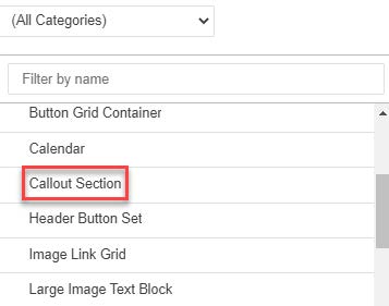 Image showing Select Callout Section