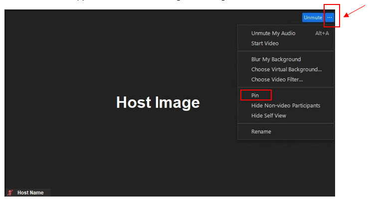 Host Image enter your pin