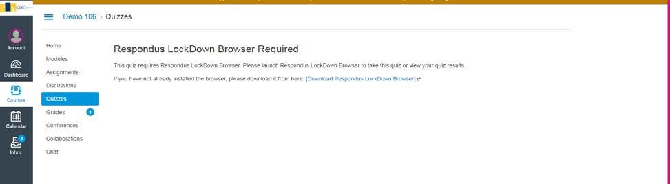 Respondus LockDown Browser Required