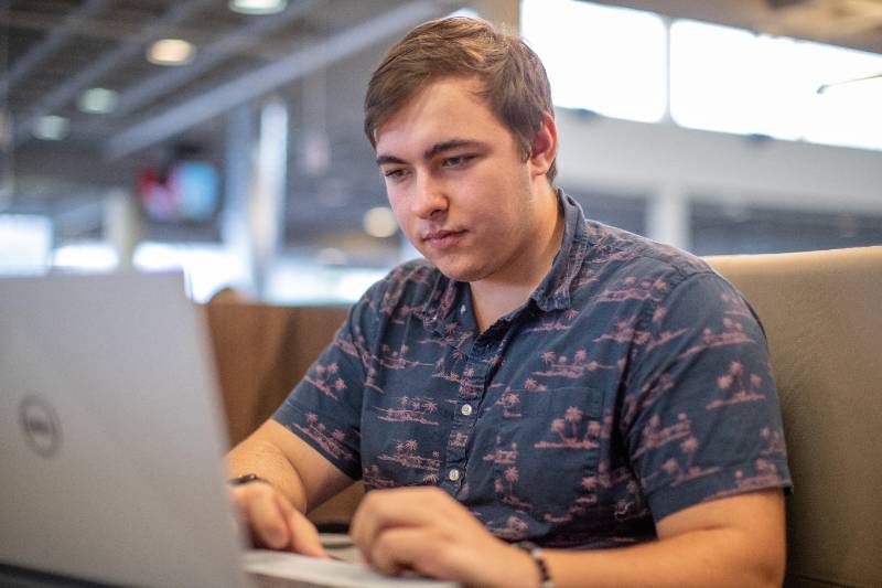 Student with Laptop