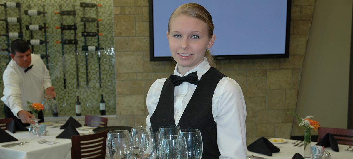 Girl in a restaurant