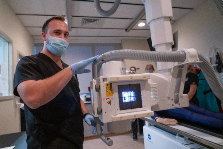 Man with x-ray machine