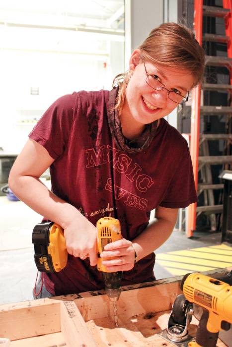 Girl building a set