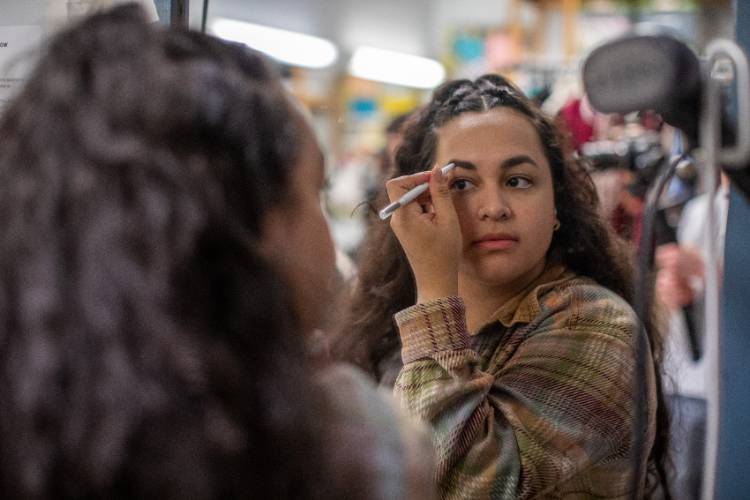 Actor putting on makeup