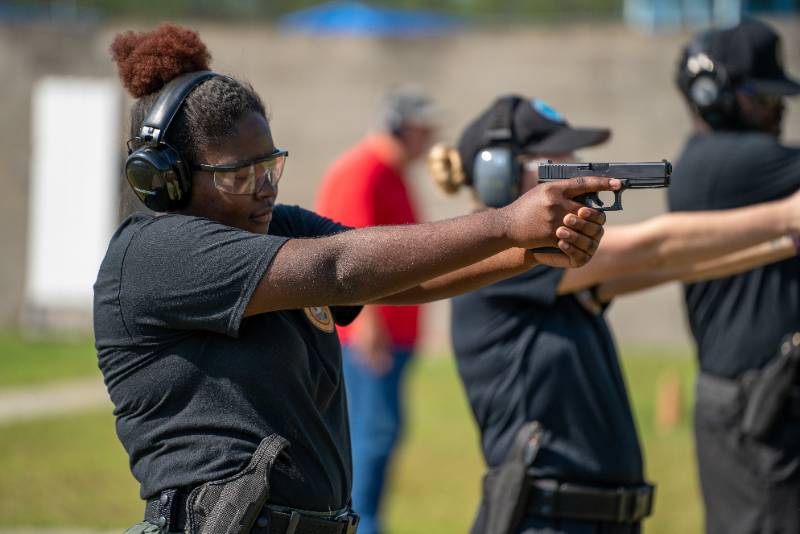 Girl on Shooting Range