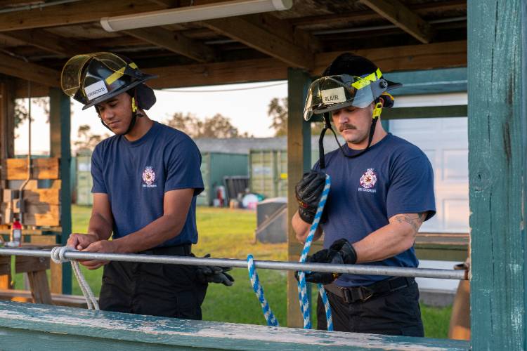 Two fire science instructors