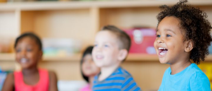 teacher with preschool students