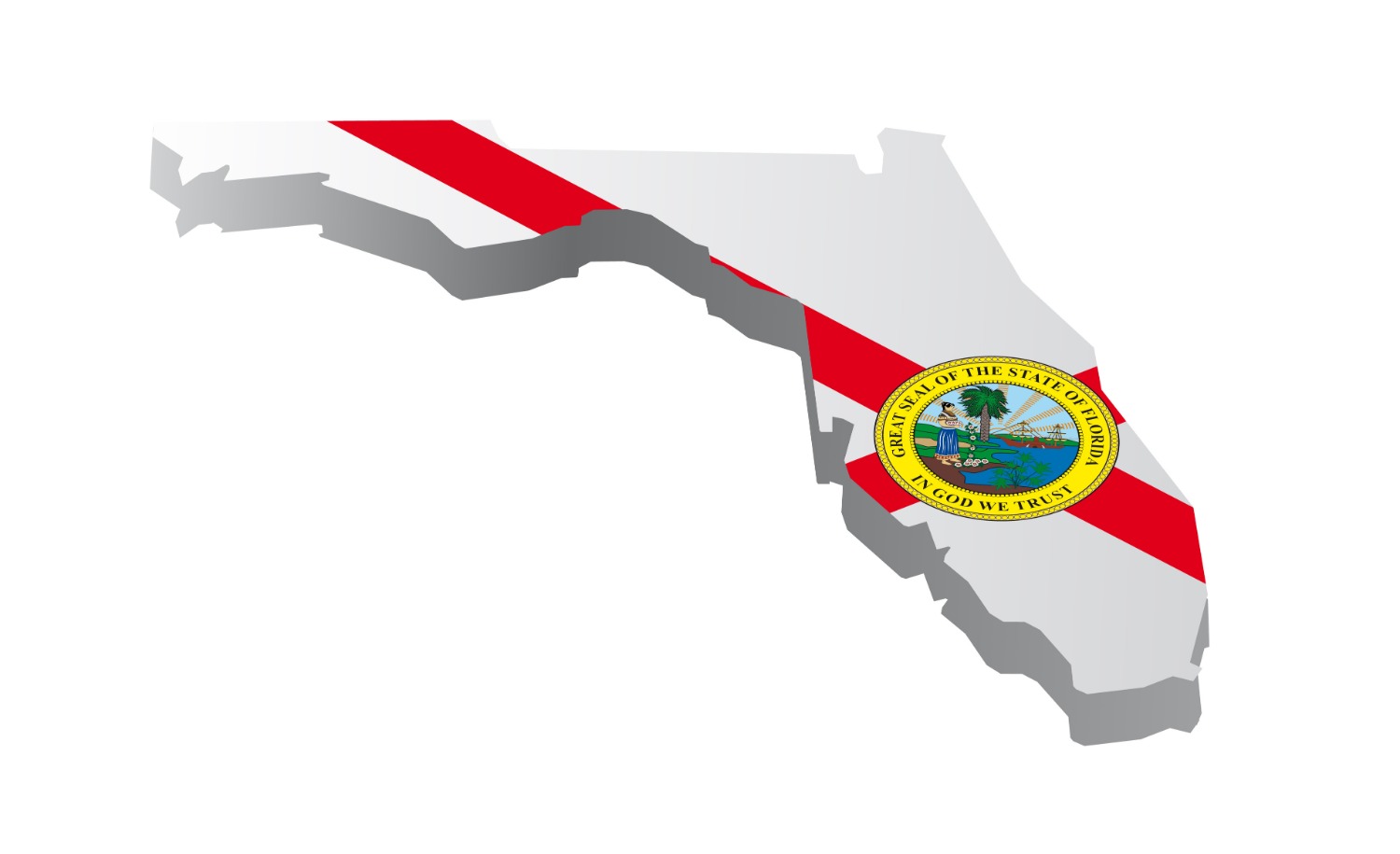 Florida Seal on a map of Florida