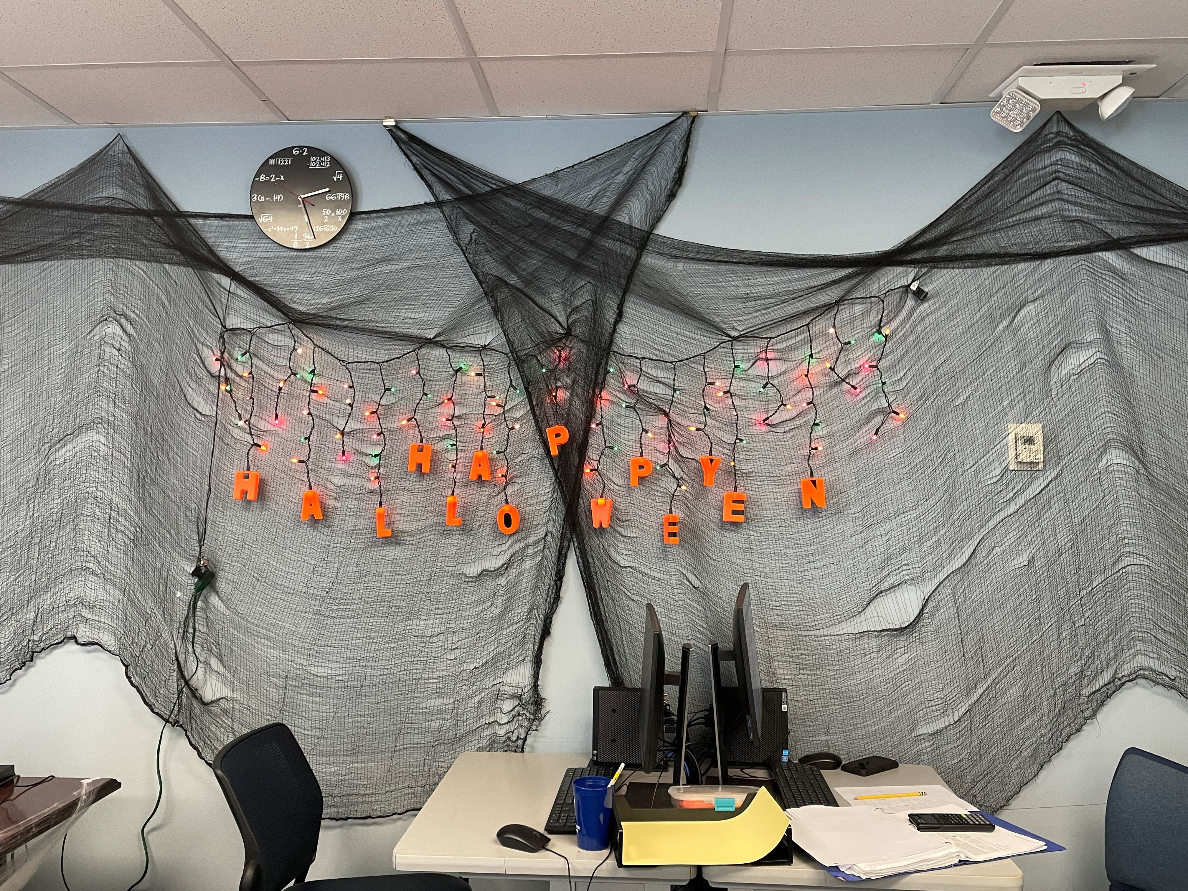 Halloween Decorations in the GCSC's Math Tutoring Lab in Student Union West, 2nd Floor, Room 261.
