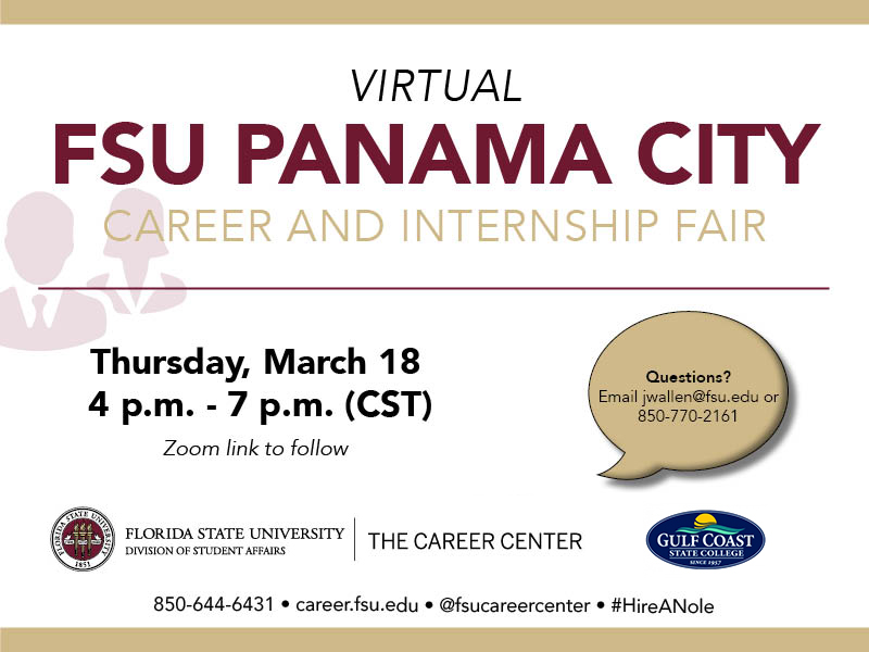 Career and Internship Fair: Thursday, March 18th From 4pm - 6pm (cst)