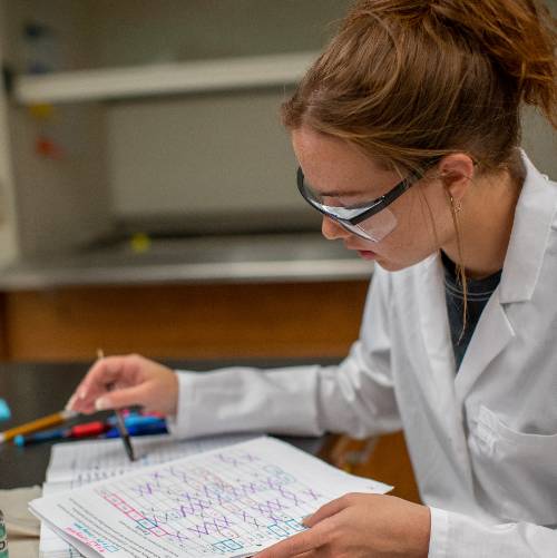 Image of student in Chemistry lab