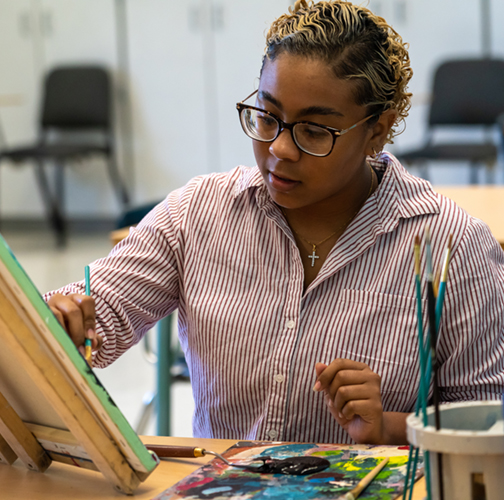 Girl Painting a Picture