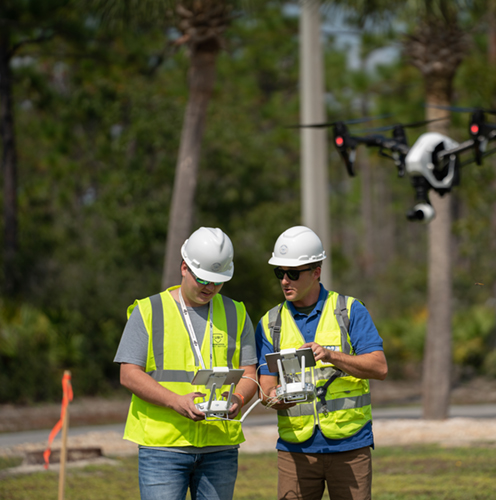 2 men flying uvs